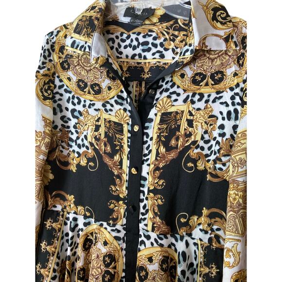 Gracia Equestrian Print Handkerchief Dress Size Small - Picture 2 of 12